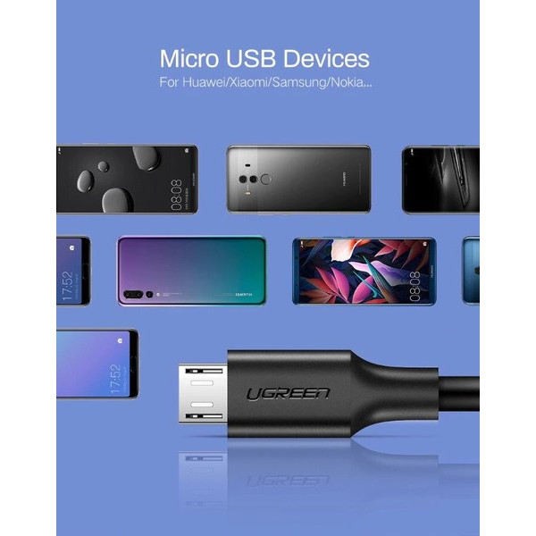 Фото - Кабель UGREEN US289 USB - Micro USB Cable 2m White (60143)