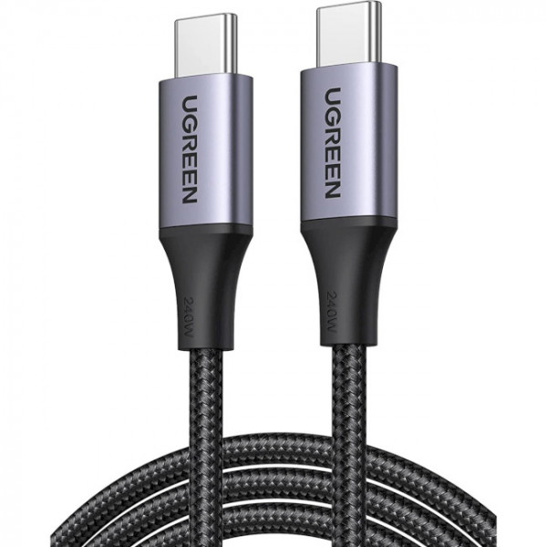 Фото - Кабель синхронізації даних UGREEN US535 USB-C to USB-C 240W PD Fast Charging Cable 1m Space Gray (15311)
