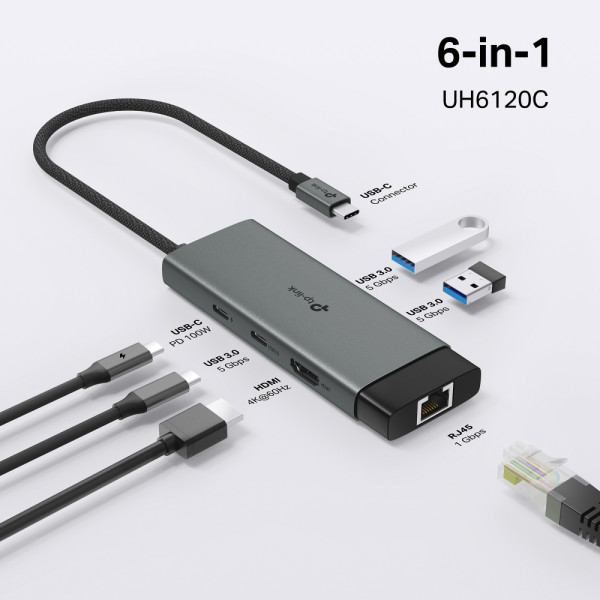 Фото - Хаб USB TP-Link UH6120C
