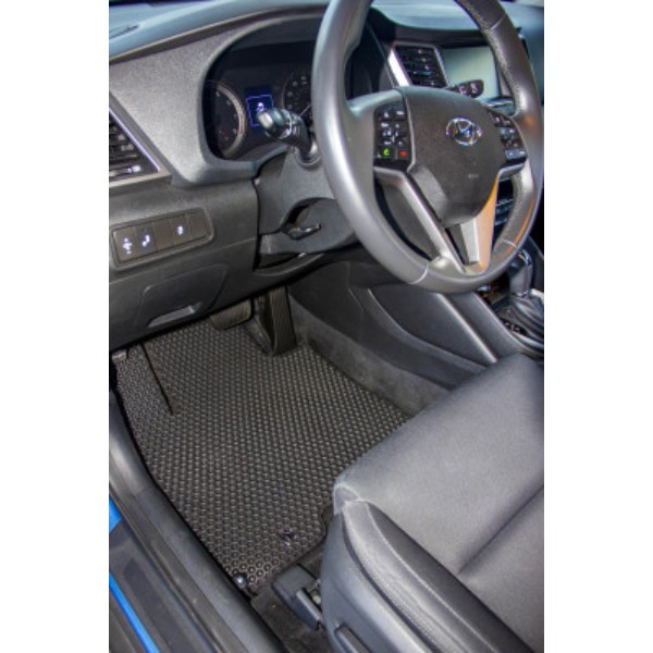 Фото - Килимки ворсові в салон авто EVAtech Standard для Hyundai Tucson (Squib VL+VR) 2015-2021 3 покоління SUV EU чорний кант HY3978CV5LA3VEB