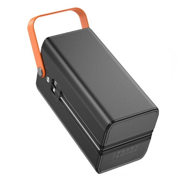 Фото - Батарея мобільна HOCO DB49 Action 22.5W +вбудовані кабелі +LED 100000 mAh Black (715352)