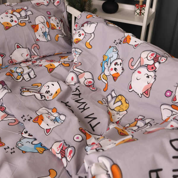 Фото - Комплект постільної білизни MirSon Бязь 17-0690 Моя ти киця 175х210 см (2200010403336)