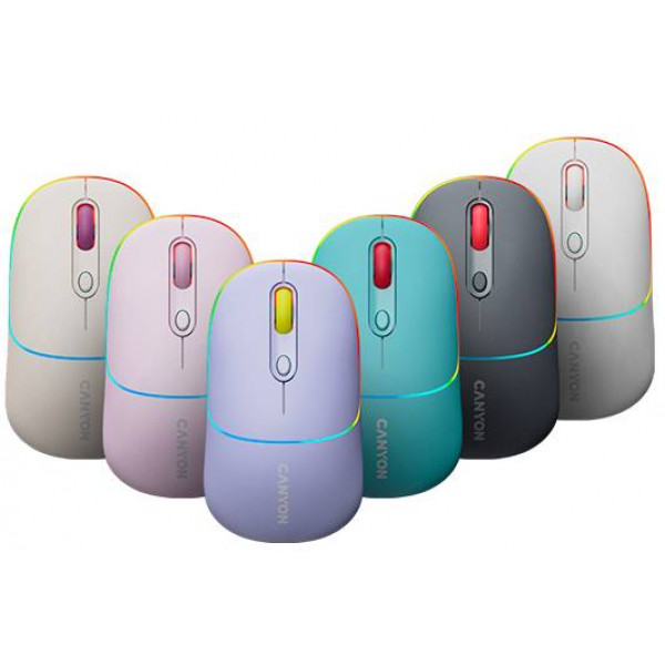 Фото - Мышь беспроводная Canyon MW-22 Dual Band RGB Wireless Pearl Rose (CNS-CMSW22PR)