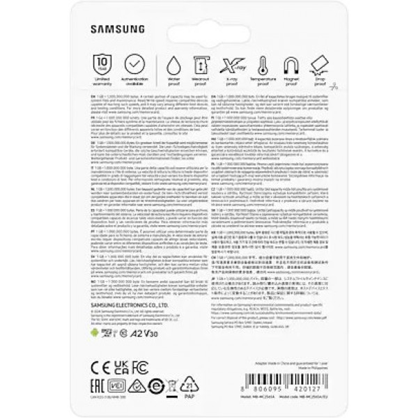 Фото - Карта пам'яті Samsung 256 GB microSDXC Class 10 UHS-I U3 V30 A2 EVO Plus + SD Adapter (MB-MC256SA/EU)