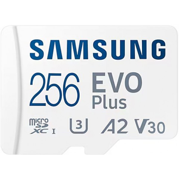 Фото - Карта пам'яті Samsung 256 GB microSDXC Class 10 UHS-I U3 V30 A2 EVO Plus + SD Adapter (MB-MC256SA/EU)
