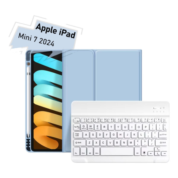 Фото - Чохол для планшету BeCover з бездротовою клавіатурою for Apple iPad Mini 7 2024 Light Blue (712995)