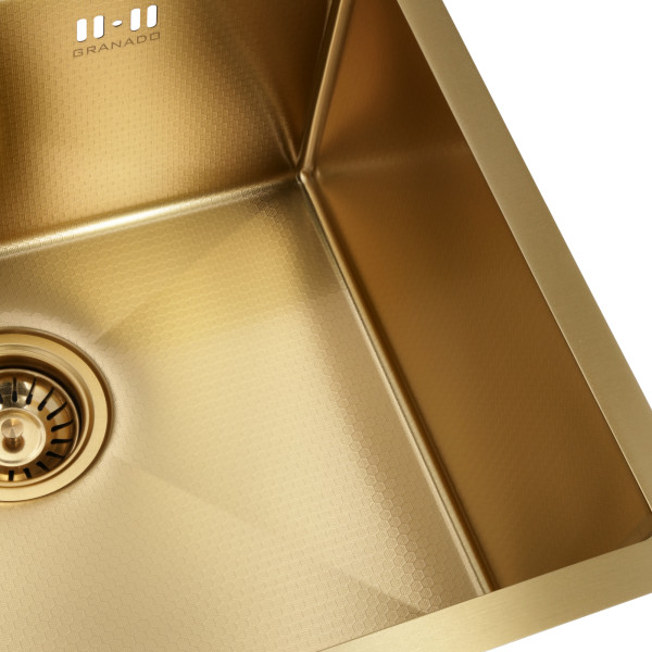 Фото - Мийка кухонна GRANADO Under top max STEEL S201 gold honeycomb