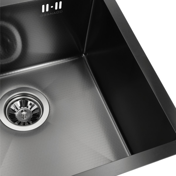 Фото - Мийка кухонна GRANADO Under top STEEL S201 black honeycomb