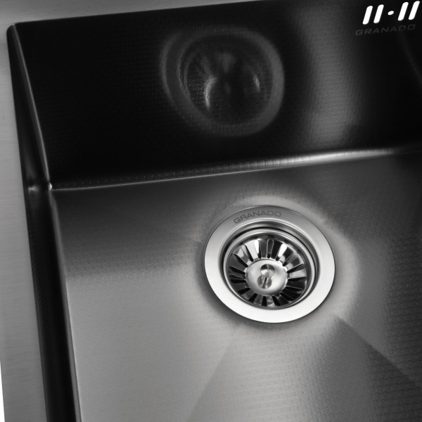 Фото - Мийка кухонна GRANADO Under top STEEL S201 black honeycomb