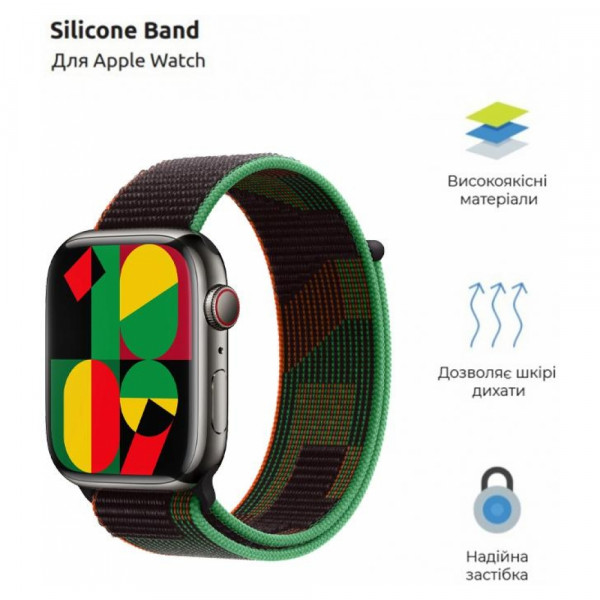 Фото - Ремінець для смарт-годинника Armorstandart Nylon Band for Apple Watch All Series 38/40/41mm Black Unity (ARM74207)