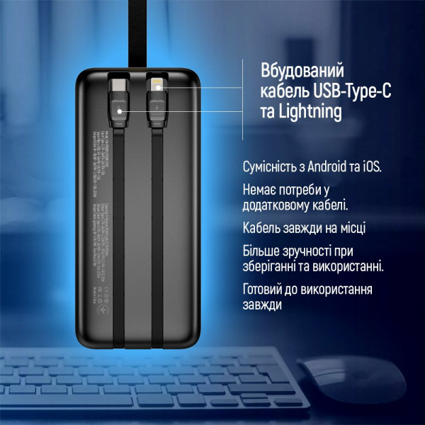 Фото - Батарея мобільна Colorway Digital Display 50000mAh Black (CW-PB500LPC5BK-PDD)