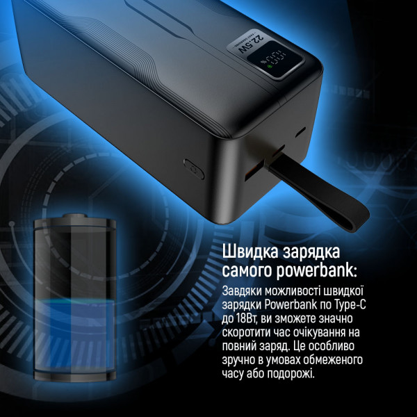 Фото - Батарея мобільна Colorway Digital Display 50000mAh Black (CW-PB500LPC5BK-PDD)