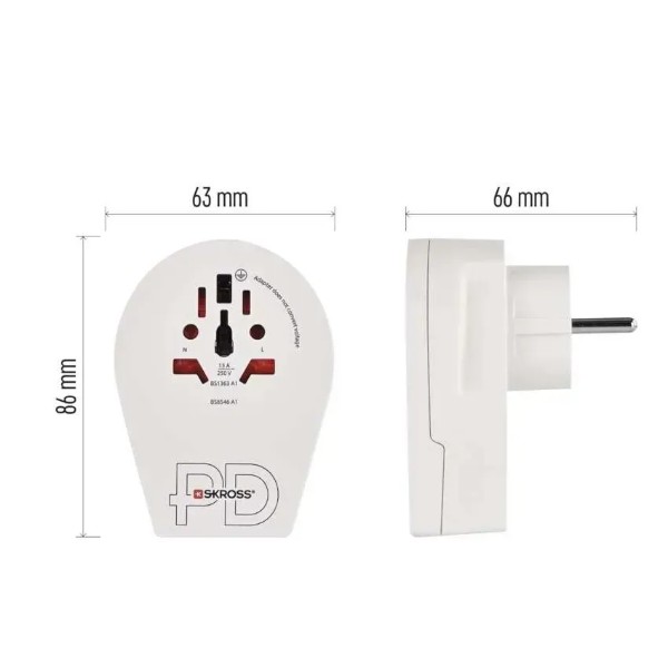 Фото - Переходник Евро 220В EMOS P0055U 1xUSB-C, (USA,GB,J,CN,AU=ШУКО)