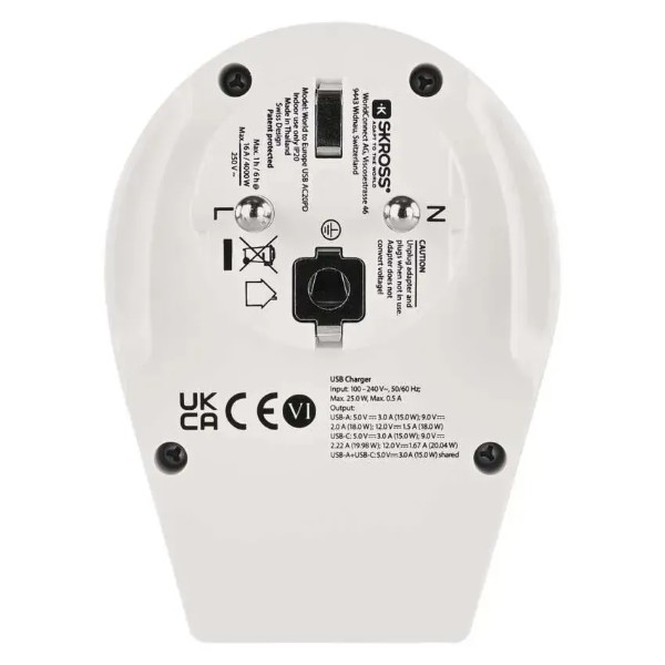 Фото - Переходник Евро 220В EMOS P0055U 1xUSB-C, (USA,GB,J,CN,AU=ШУКО)