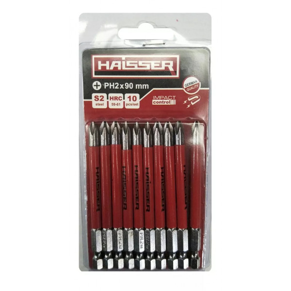 Фото - Біта для викрутки Haisser PH2 х 90 мм 10 шт. (2712706) Фото - Біта для викрутки Haisser PH2 х 90 мм 10 шт. (2712706)