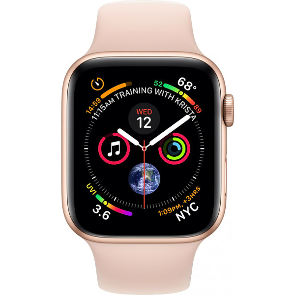 Фото - Смарт-часы Apple Watch Series 4 GPS 44mm Gold Aluminium Case with Pink Sand Sport Band (MU6F2UA/A)