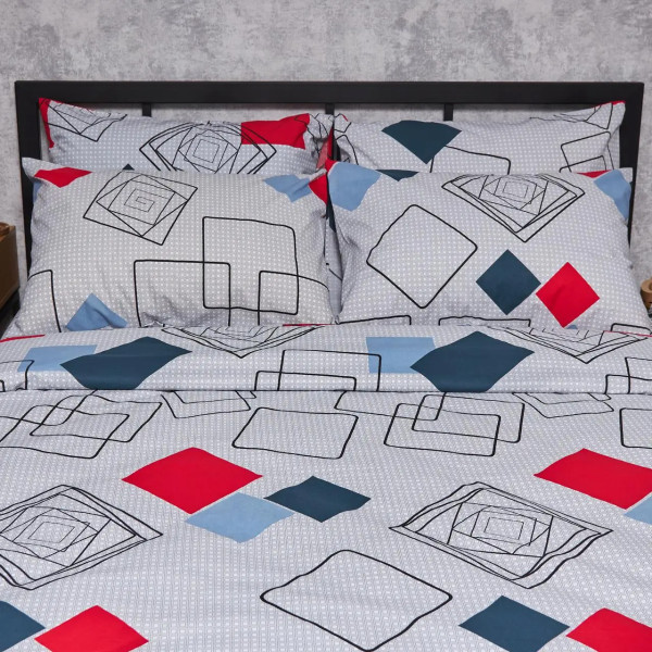 Фото - Комплект постільної білизни Moon&Star Бязь Gold Люкс Urban Grid 160х220 нав. 4х50х70 (MS-820007128)