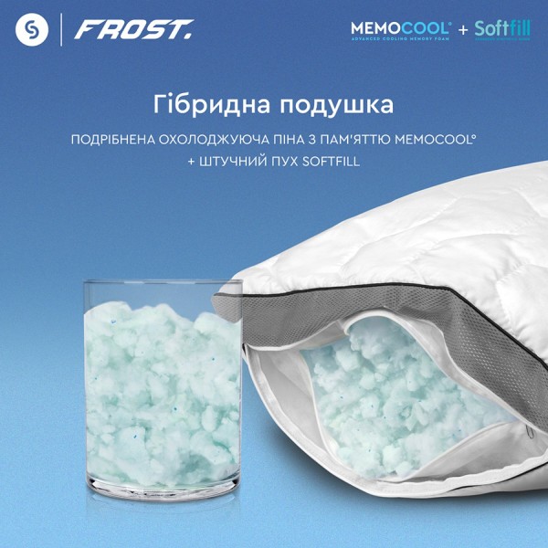 Фото - Подушка ортопедична Sonex гібридна з пам’яттю та ефектом охолодження Frost Curve 50x70 см (SO102468)