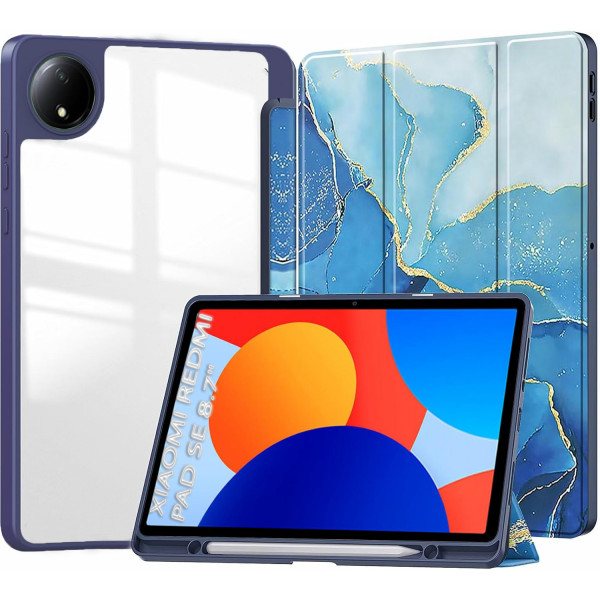 Фото - Чохол для планшета BeCover Soft Edge TPU з кріпленням для стілусу for Xiaomi Redmi Pad SE 8.7'' Blue Marble (712572)