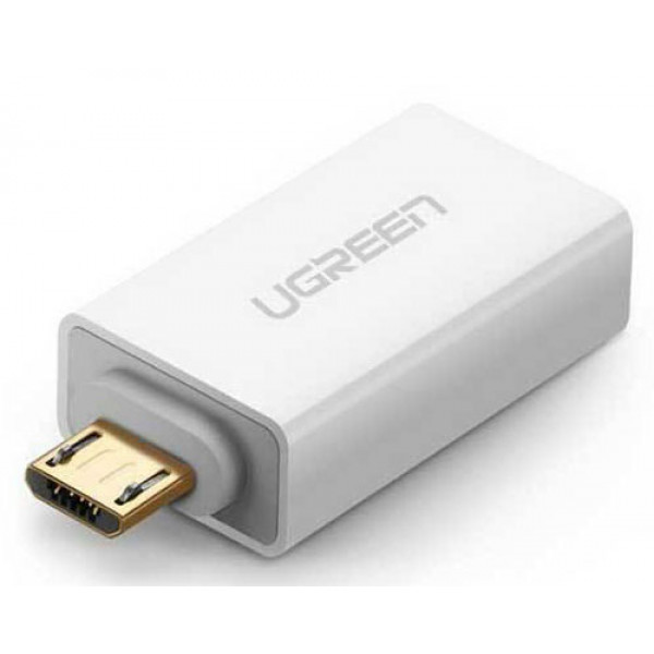 Фото - Перехідник UGREEN US195 microUSB to USB 2.0 OTG Adapter White (30529)