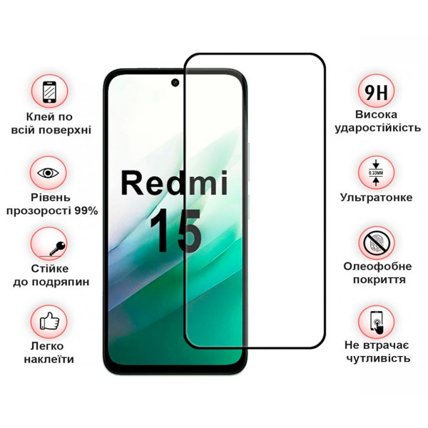 Фото - Захисне скло для смартфону BeCover for Xiaomi Redmi 15 Black (713905)