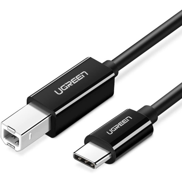 Фото - Переходник UGREEN US241 USB-C 2.0 to USB-B 2.0 Print Cable 2m Black (50446)