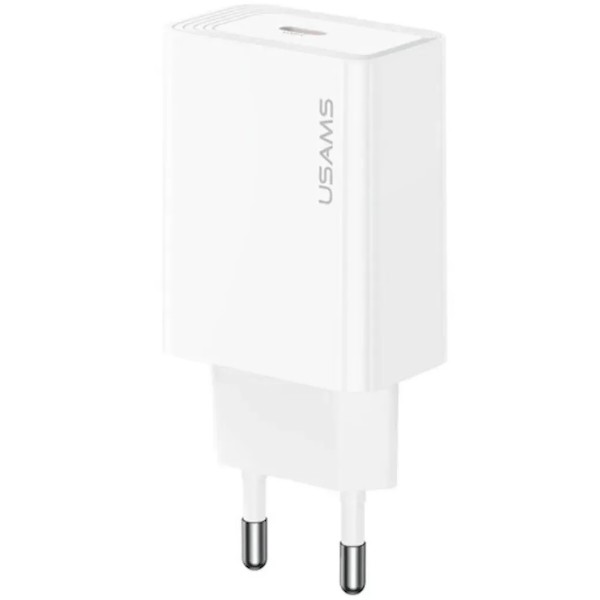Фото - Сетевое зарядное устройство Usams T69 30W Type-C Fast Charger White (CC329TC01)