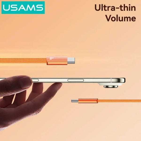 Фото - Кабель Usams U96 60W Type-C to Type-C Charging & Data Cable 1.2m Orange (SJ783USB02)