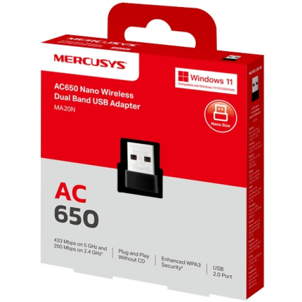 Фото - USB-адаптер мережі WiFi Mercusys MA20N