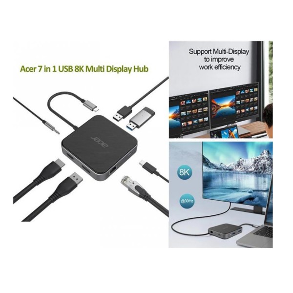 Фото - Хаб USB Acer HDMI DP, 2xUSB3.2 USB-C (HP.DSCAB.013)