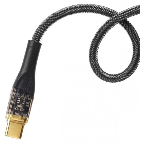 Фото - Кабель синхронізації даних Essager USB Charging Cable USB A to Type C 7A 0.3m Black (EXCT-XJB01-P)