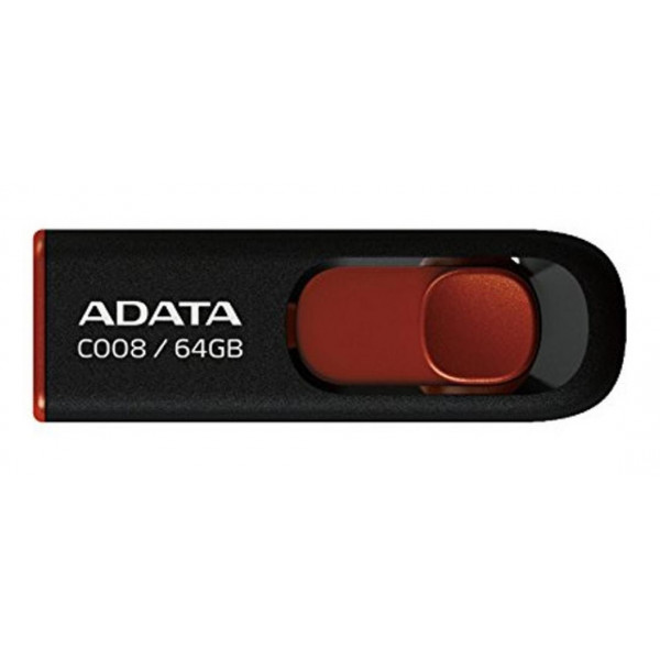 Фото - Флеш USB ADATA C008 64GB USB 2.0 Black/Red (AC008-64G-RKD)