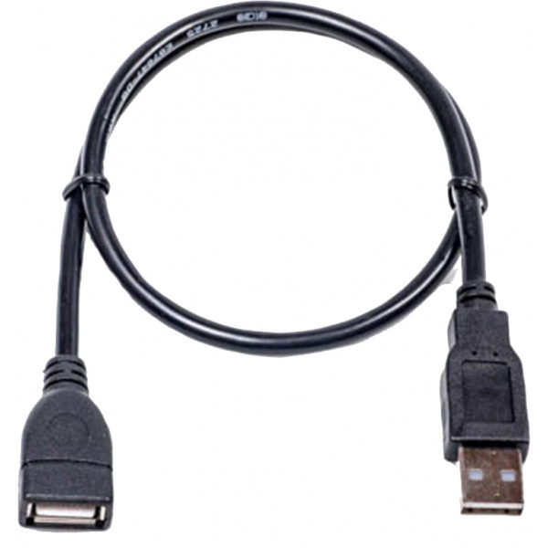 Фото - Кабель USB type A - USB type A PowerPlant USB 2.0 AF-USB 2.0 AM 0.5m Black (KD00AS1210)