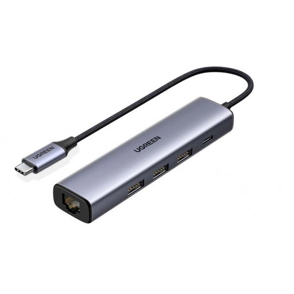 Фото - Переходник USB-C - Ethernet UGREEN USB-C 3.0  xUSB/ Ethernet RJ45 CM475 Gray (20932)