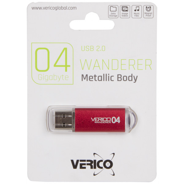 Фото - Флеш USB Verico Wanderer 4 GB Red (1UDOV-M4RD43-NN)