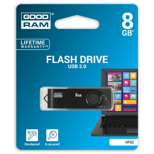 Фото - Флеш USB Goodram UTS2 Twister 8GB USB 2.0 Black Clip (UTS2-0080KKR11)