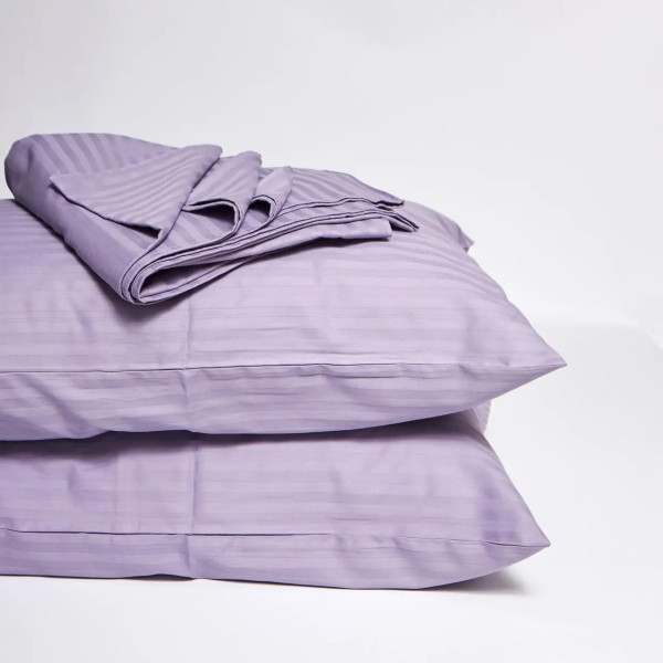 Фото - Комплект постільної білизни Moon&Star Satin Stripe Soft Lilac 200х220 нав. 70х70 см 2 шт. (MS-880000704)