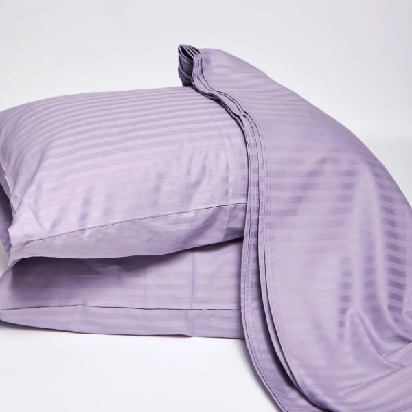 Фото - Комплект постільної білизни Moon&Star Satin Stripe Soft Lilac 160х220 + 40х60 см 2 шт. (MS-890000843)