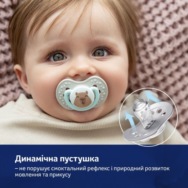 Фото - Динамічна пустушка Lovi 6-18 м-ців 2 шт. CapiChill - рожева (22/933girl)