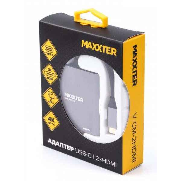 Фото - Переходник Maxxter USB-C на 2 HDMI (V-CM-2HDMI)