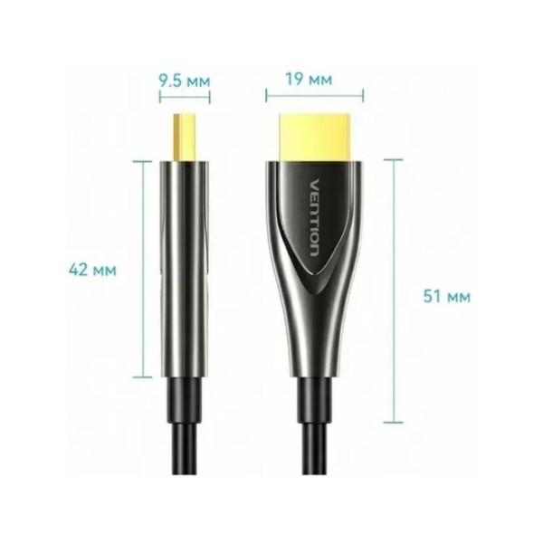 Фото - Кабель HDMI Vention HDMI M - M, 40.0 м, V2.0, Optical 4K 60Гц Black Zinc Alloy (ALSBV)