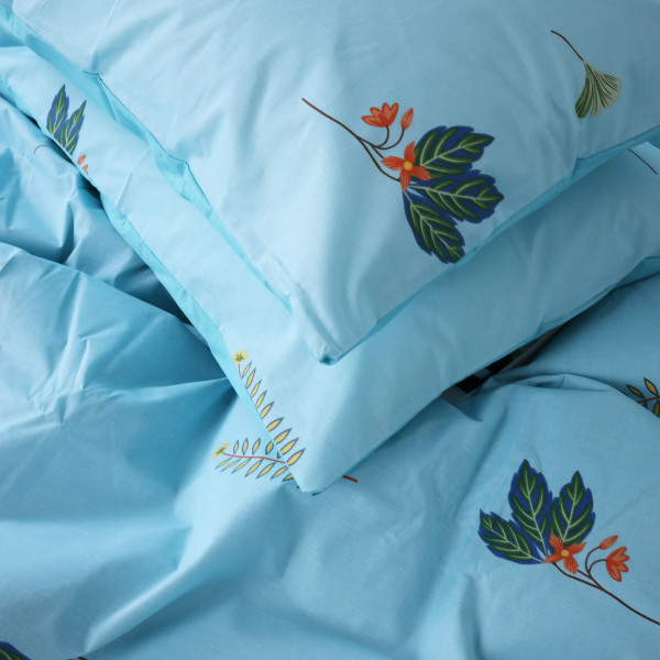 Фото - Комплект постільної білизни MirSon King Size 220х240 см Бязь 17-4736 Green leaves (2200008926236)