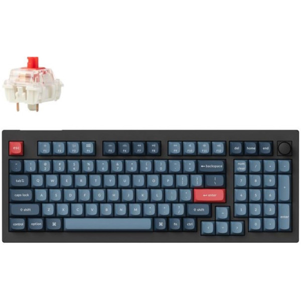 Фото - Клавіатура бездротова Keychron V5 Max 100Key, Gateron Jupiter Red, Knob, WL/BT/USB-A, Hot-Swap, QMK, EN/UKR, RGB, Black (V5M-D1-UA)