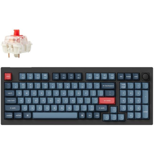 Фото - Клавіатура бездротова Keychron V5 Max 100Key, Gateron Jupiter Brown, Knob, WL/BT/USB-A, Hot-Swap, QMK, EN/UKR, RGB, Black (V5M-D3-UA)