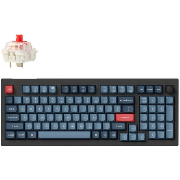 Фото - Клавіатура бездротова Keychron V5 Max 100Key, Gateron Jupiter Banana, Knob, WL/BT/USB-A, Hot-Swap, QMK, EN/UKR, RGB, Black (V5M-D4-UA)