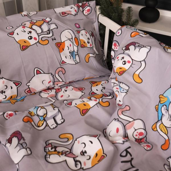 Фото - Комплект постільної білизни MirSon Бязь 17-0690 Моя ти киця 175х210 см (2200010403336)