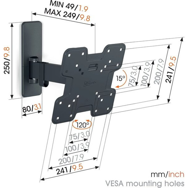 Фото - Кріплення для телевізора Vogels TVM 1223 Black