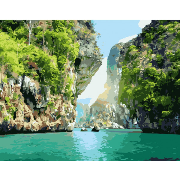 Фото - Картина за номерами Strateg Мальовничі краєвиди 40х50 см (VA-0898)