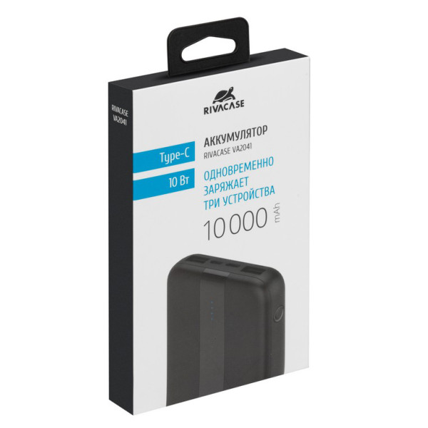 Фото - Батарея мобільна RIVACASE 10000 mAh Black (VA2041 (Black))