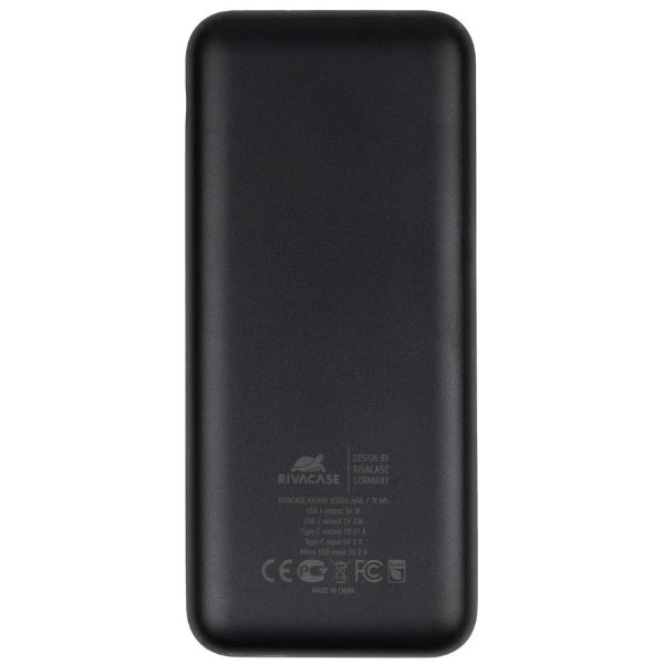 Фото - Батарея мобильная RIVACASE Rivapower 20000 мА Black (VA2081)